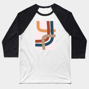 Abstract Colorful Line Art, Mid Century Modern Print 2 Baseball T-Shirt